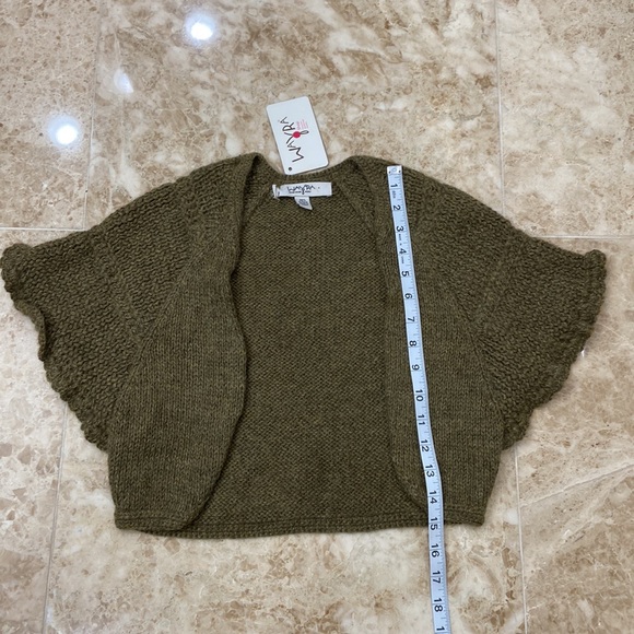 🛍️Wayra 100% Alpaca Short Open Cardigan. Size Xs. Olive Green - Picture 3 of 8